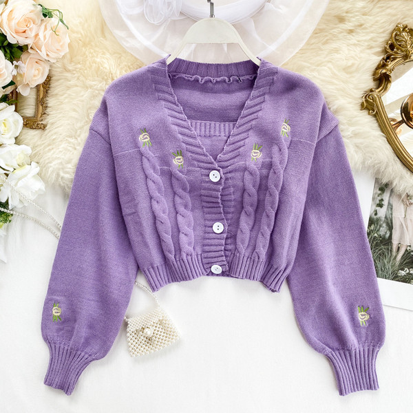 Vesta de dama moderna cu bustiera si broderie in trei culori