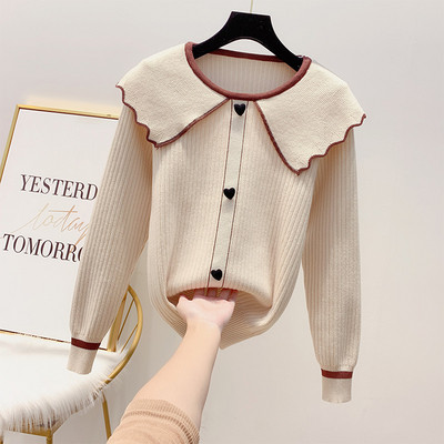 Μοντέρνο γυναικείο πουλόβερ  με κολάρο σε τέσσερα χρώματα