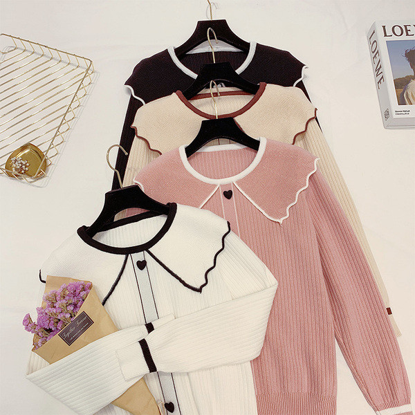 Μοντέρνο γυναικείο πουλόβερ  με κολάρο σε τέσσερα χρώματα