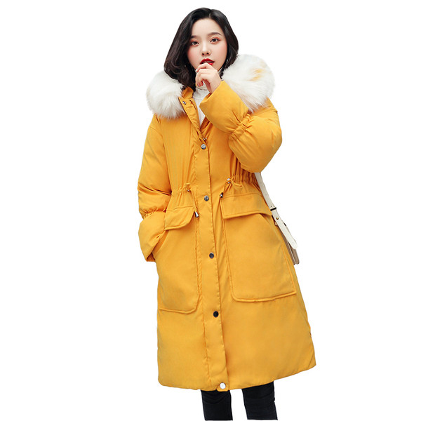 Geaca de iarna moderna de dama cu buzunare mari model lung in patru culori