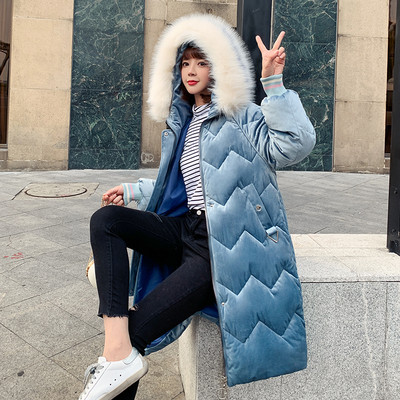 Γυναικείο κομψό βελούδινο μπουφάν  μακρύ μοντέλο σε διάφορα χρώματα