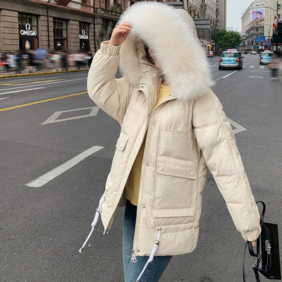 Χειμερινό  γυναικείο μπουφάν με τσέπες και κουκούλα σε διάφορα χρώματα