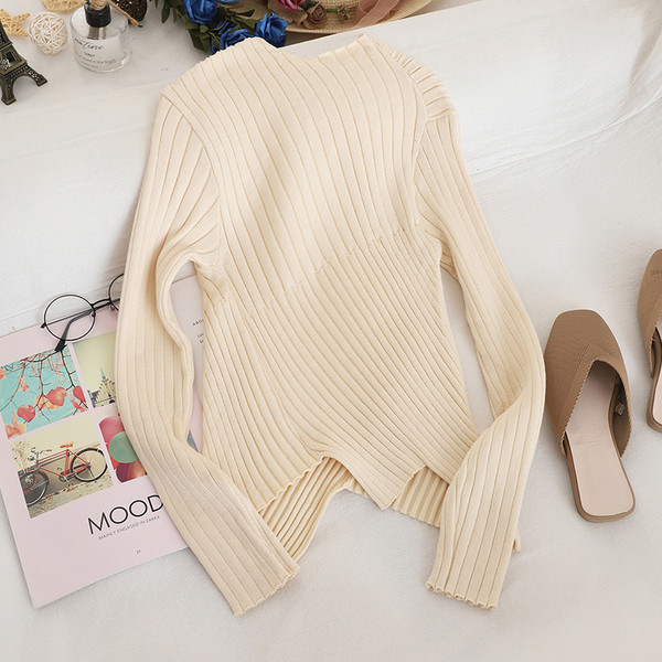 Pulover de dama Model slim cu decolteu oval in patru culori