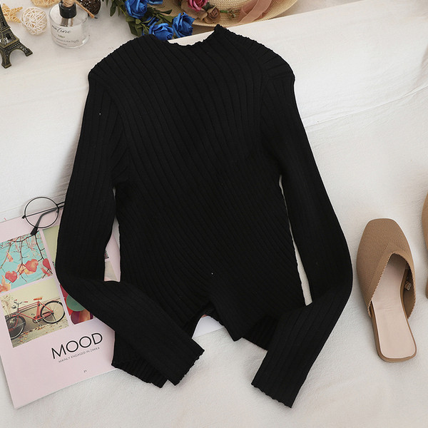 Pulover de dama Model slim cu decolteu oval in patru culori