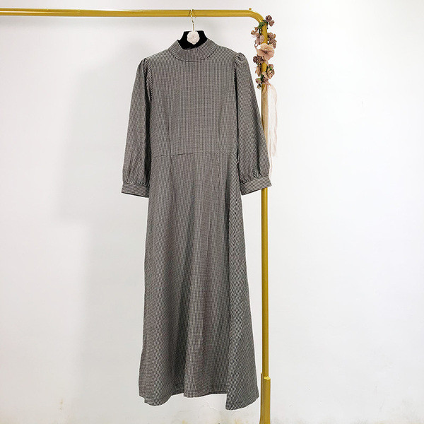 Rochie lunga in carouri cu curea - model croiat