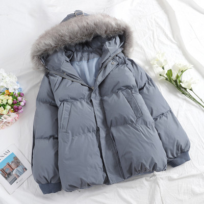 Geaca casual dama cu puf si nasturi in mai multe culori