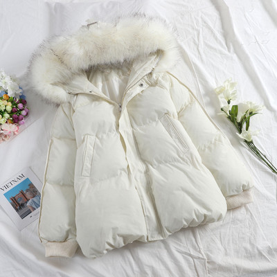 Geaca casual dama cu puf si nasturi in mai multe culori