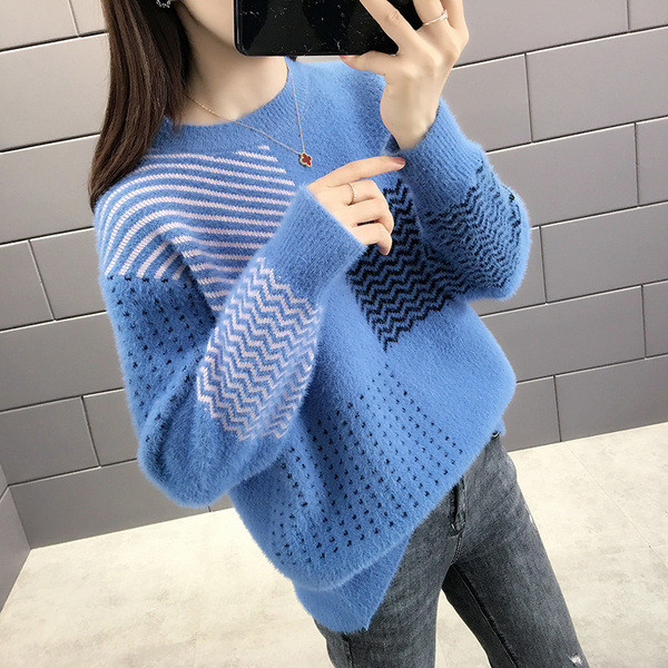 Pulover casual dama cu decolteu oval