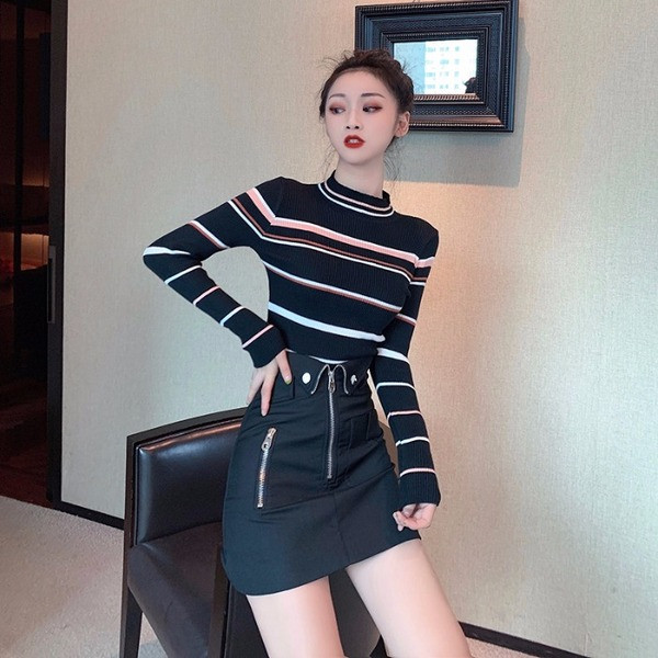 Γυναικεία slim ριγέ μπλούζα - δύο χρώματα