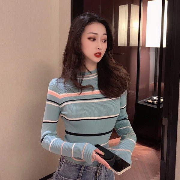 Γυναικεία slim ριγέ μπλούζα - δύο χρώματα