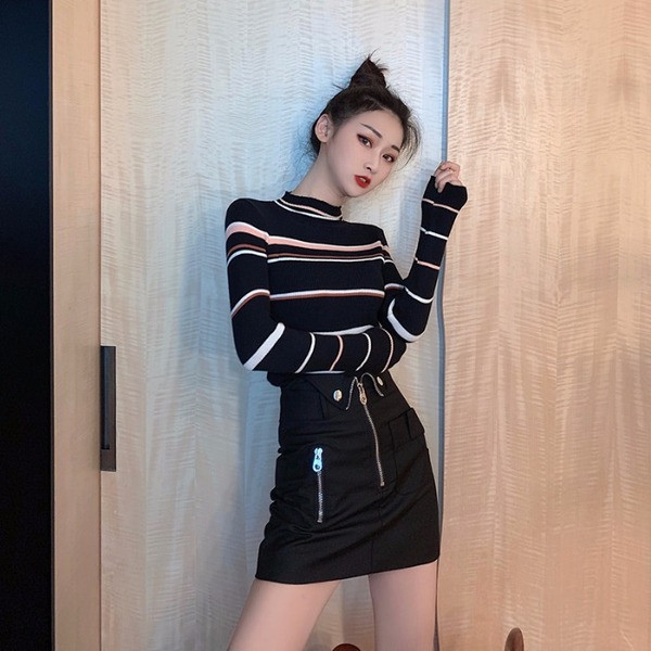 Γυναικεία slim ριγέ μπλούζα - δύο χρώματα