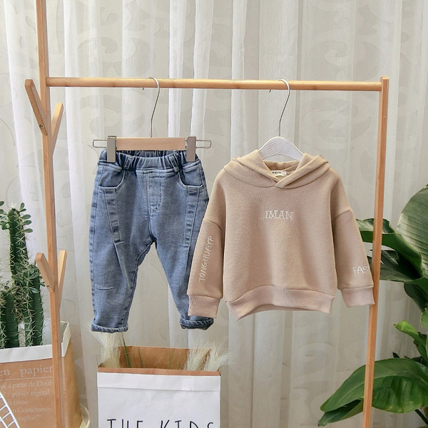 Hanorac pentru copii model nou cu gluga si broderie pentru baieti