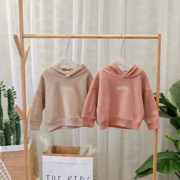 Hanorac pentru copii model nou cu gluga si broderie pentru baieti