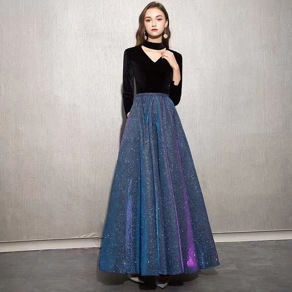 ÚJ modell női hosszú hivatalos ruha, hosszú ujjal, magas derékkal, három színben