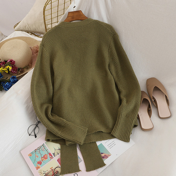 Νέο μοντέλο γυναικείο πουλόβερ με κορδόνια σε διάφορα χρώματα