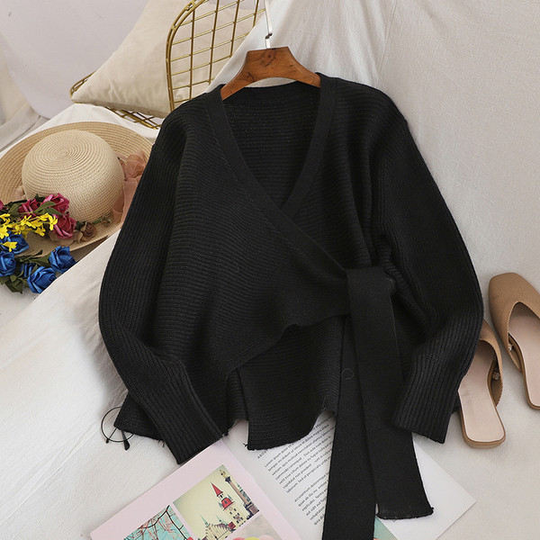 Νέο μοντέλο γυναικείο πουλόβερ με κορδόνια σε διάφορα χρώματα