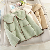 Модерно  дамско палто с копчета в няколко цвята