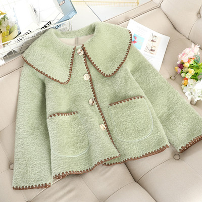 Модерно  дамско палто с копчета в няколко цвята