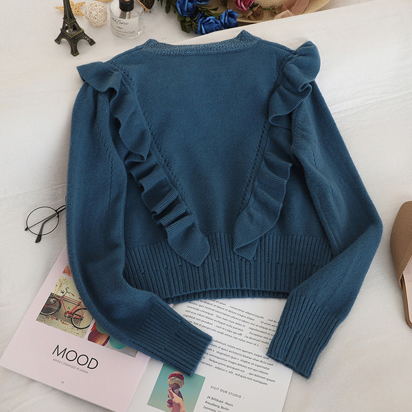 Γυναικείο casual πουλόβερ με οβάλ λαιμόκοψη σε τέσσερα χρώματα