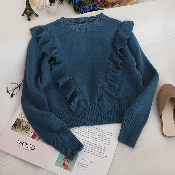 Γυναικείο casual πουλόβερ με οβάλ λαιμόκοψη σε τέσσερα χρώματα