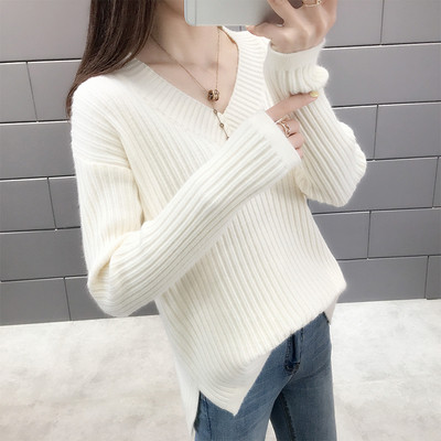 Μοντέρνα γυναικεία μπλούζα με μακριά μανίκια και λαιμόκοψη σε διάφορα χρώματα