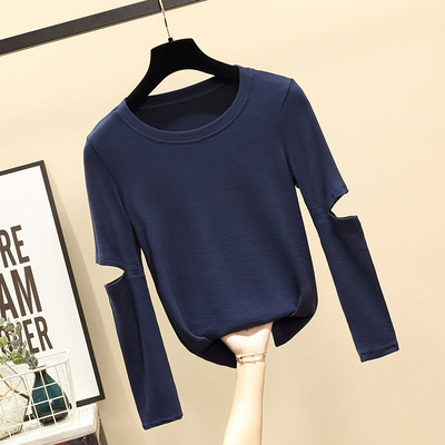 Περιστασιακή γυναικεία μπλούζα με αποκοπές και μεγέθη μέχρι 5XL