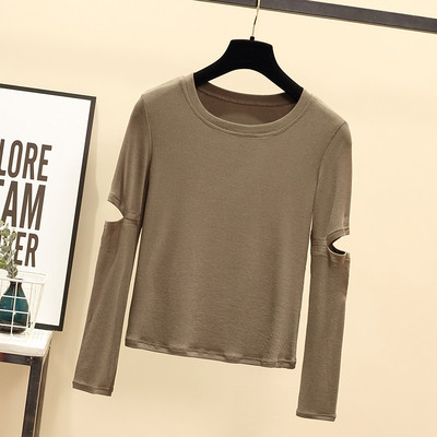 Περιστασιακή γυναικεία μπλούζα με αποκοπές και μεγέθη μέχρι 5XL