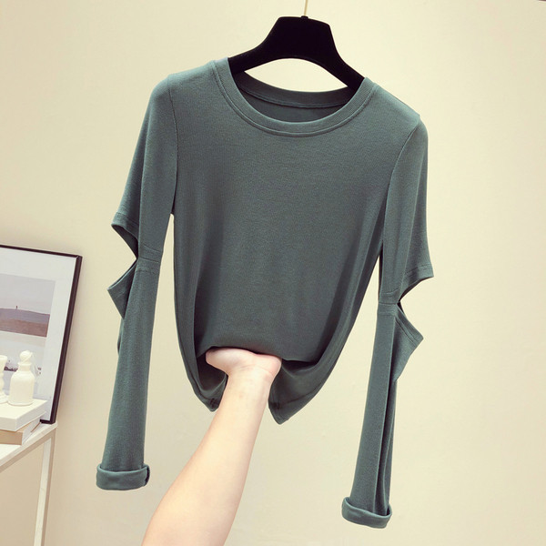 Περιστασιακή γυναικεία μπλούζα με αποκοπές και μεγέθη μέχρι 5XL