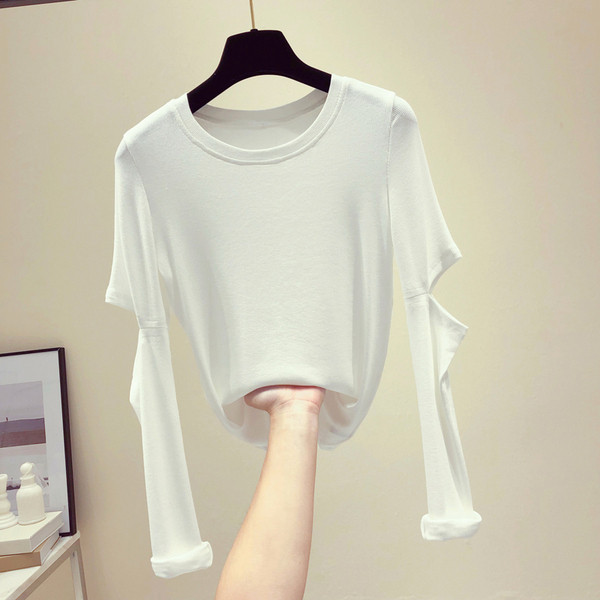 Περιστασιακή γυναικεία μπλούζα με αποκοπές και μεγέθη μέχρι 5XL