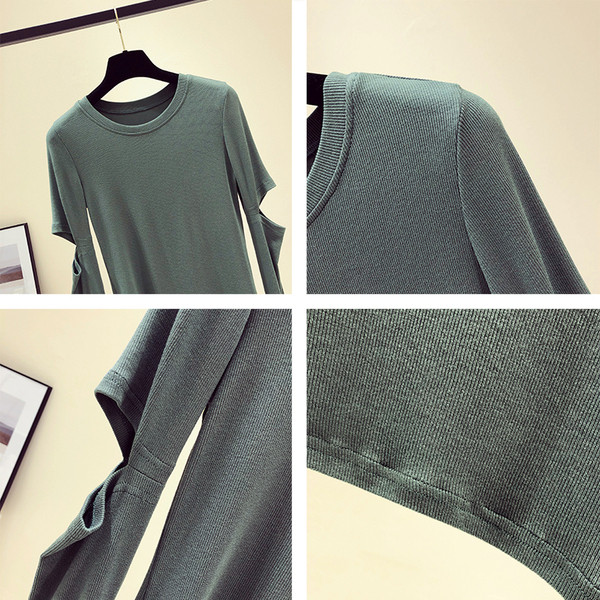 Περιστασιακή γυναικεία μπλούζα με αποκοπές και μεγέθη μέχρι 5XL