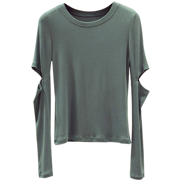 Περιστασιακή γυναικεία μπλούζα με αποκοπές και μεγέθη μέχρι 5XL