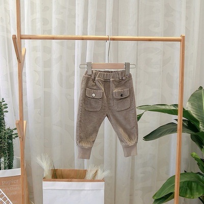 Νέο μοντέλο παιδικό παντελόνι με τσέπες σε μαύρο, γκρι και μπεζ χρώμα