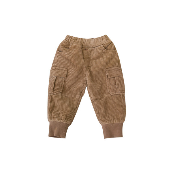 Szürke, barna és fekete zsebes gyereknadrág