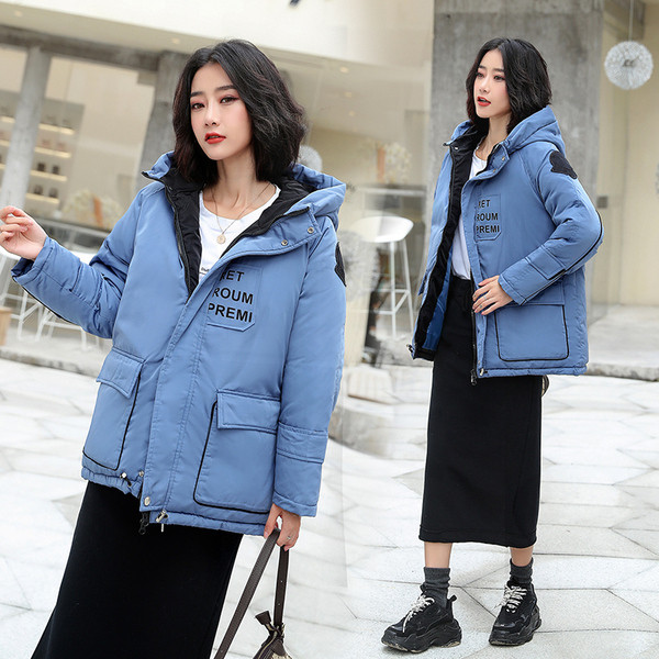 Γυναικείο casual χειμωνιάτικο μπουφάν με κουκούλα σε διάφορα χρώματα