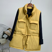 Női alkalmi mellény magas gallérral és zsebekkel több színben