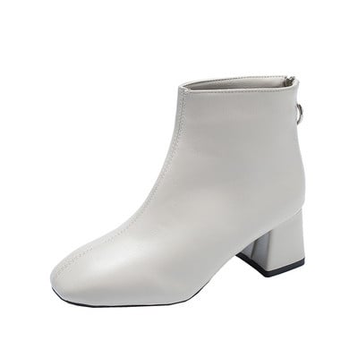 Μοντέρνες γυναικείες μπότες σε οικολογικό σουέτ με φερμουάρ σε διάφορα χρώματα - δύο μοντέλα