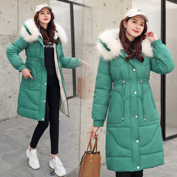 Geaca de iarna moderna de dama model lung si croiat in mai multe culori