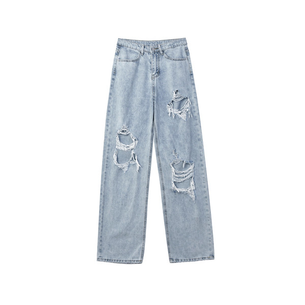 Μοντέρνα γυναικεία τζιν με σκισμένα μοτίβα και μεγέθη μέχρι 5XL