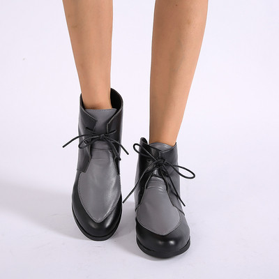 Νέο μοντέλο γυναικείες μπότες από συνθετικό δέρμα με δεσμούς σε πέντε χρώματα