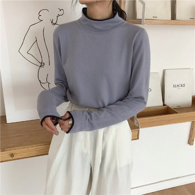 Bluză de damă modernă cu guler polo în trei culori