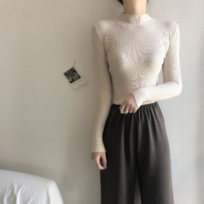 Pulover de damă cu guler înalt în nouă culori