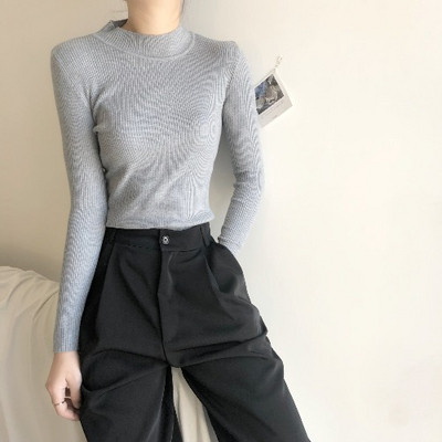 Pulover de damă cu guler înalt în nouă culori