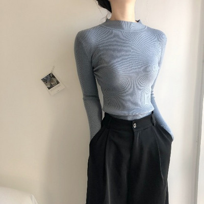 Pulover de damă cu guler înalt în nouă culori