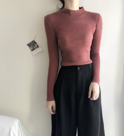 Pulover de damă cu guler înalt în nouă culori