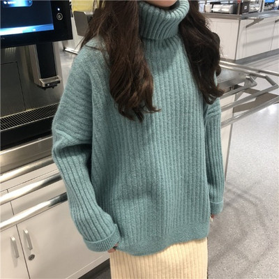 Μοντέρνο γυναικείο πουλόβερ με ψηλό γιακά σε διάφορα χρώματα