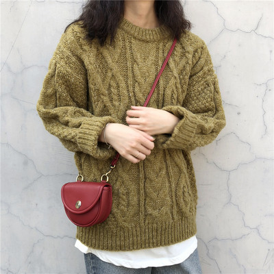 Pulover de dama modern cu decolteu rotund in trei culori