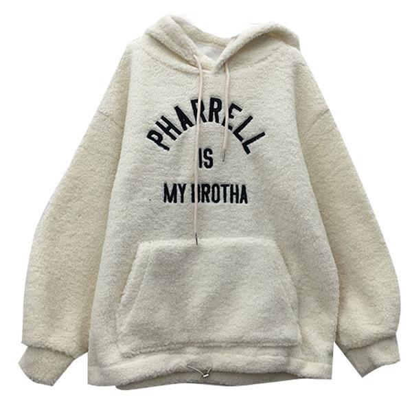 Hanorac de damă din puf model larg cu inscripție în mai multe culori