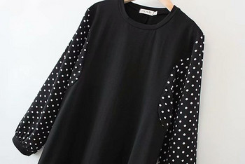 Γυναικείο Casual κοντό φόρεμα με μακρύ μανίκι σε μαύρο O-Neck