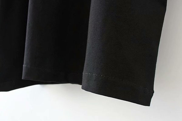 Γυναικείο Casual κοντό φόρεμα με μακρύ μανίκι σε μαύρο O-Neck