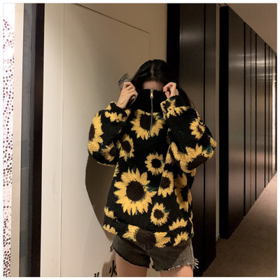 Μακρύ και φαρδύ φούτερ με φερμουάρ και κορδέλα